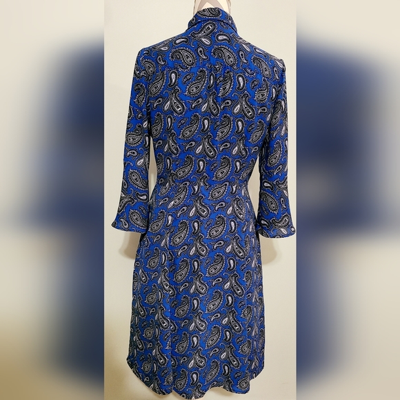 Beautiful Banana Republic Blue Paisley Shirt Dress size 4 - Picture 7 of 14